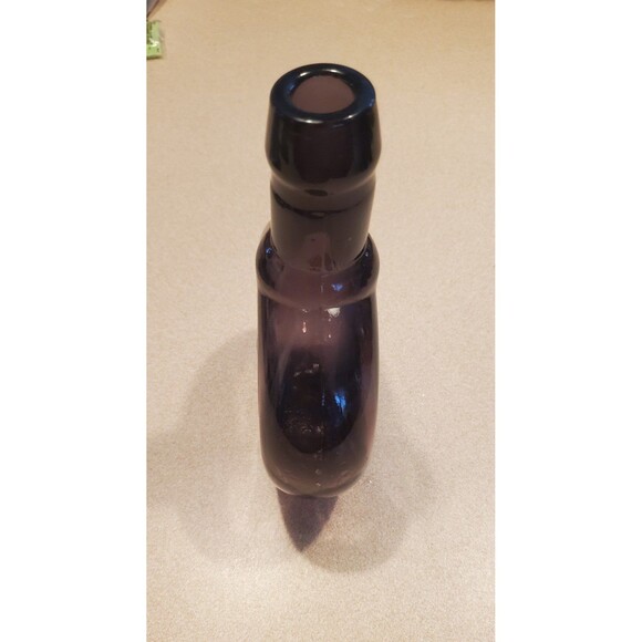 Vintage CLEVENGER BROTHERS purple Glass FLASK bottle Arthur Singer Cardinal - Picture 6 of 7
